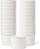 Paper Ice Cream Cups - 50-Count 9-Oz Disposable Dessert Bowls for Hot or Cold Food, 9-Ounce Party Supplies Treat Cups for Sundae, Frozen Yogurt, Soup, White