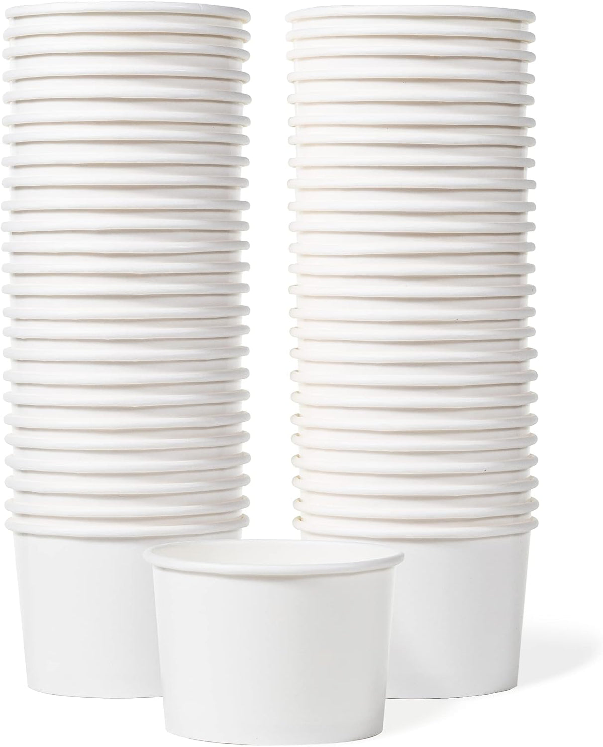 Paper Ice Cream Cups - 50-Count 9-Oz Disposable Dessert Bowls for Hot or Cold Food, 9-Ounce Party Supplies Treat Cups for Sundae, Frozen Yogurt, Soup, White