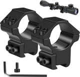 1'' Dovetail Scope Rings, 2 Pack High Profile or Medium Profile 1 Inch Scope Mount Rings for 11mm Dovetail Rails