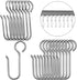 60 Pcs Metal Curtain Track Hooks S Shaped Small Curtain Metal Drape Wire Hooks for Ceiling Drape Track (Silver)