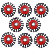 8 Pack 4 Inch Wire Wheels for Angle Grinder, Wire Wheel Brush for 4 1/2 Angle Grinder, Twist Knotted Carbon Steel Wire Wheel with 5/8" Thread Arbor for Removing Rust