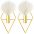 2 Pcs Boho Wall Decor Metal Gold Wall Art Hanging Planters with Artificial Pampas Modern Home Decor Display Art for Living Room Bedroom Bathroom(Rhombus)