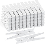 50Pcs White Wooden Clothespins, 2.9 inch Clothes Pins for Crafts, Natural Laundry Hanging Clips, DIY Cheer Pin