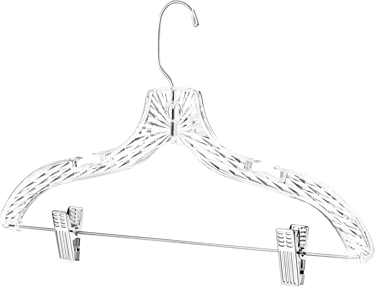 Clothes Hangers with Clips Plastic Set of 12 Pack Heavy Duty Hangers Dresses, T-Shirts Shirt Suit Hangers for Closet Organization Crystal Clear Hanger Pants Skirt Hanger Women and Men