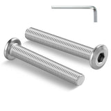 M6-1.0 x 45mm Flat Head Hex Socket Cap Screws Bolts 10Pcs, M6 Bolt 304 Stainless Steel 18-8 Furniture Bolts Full Thread, with Hex Spanner