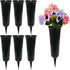Memorial Floral Vases, Cemetery Vase, Headstones Flower Holder, Grave Cone Vase, Flower Pots for Outdoor Plants, Decorative Plastic Containers (Set of 6, Black)