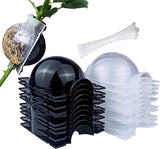 10 PCS Air Layering Propagation Kit with Zip Ties, Reusable Half Transparent Grafting Ball, Air Layering Pods Clear, Plant Rooting Grafting Box for Fast Propagation Plants (Medium)