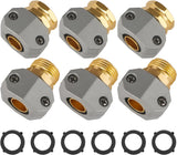 Garden Hose Repair Kits, 3 Sets Aluminum Alloy Water Hose Connector, Fit 3/4" and 5/8" Garden Hose, Male and Female Hose End Repair Fittings Replacement, Hose Mender Kit