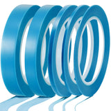 5 Rolls of Vinyl Tape Masking Tape Automotive Car Auto Paint for Curves, High Temperature Vinyl Low Tack(1/16 Inch, 1/8 Inch, 1/4 Inch, 1/2 Inch, 3/4 Inch, Blue)