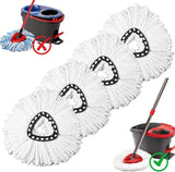 4 Pack Mop Heads Replacements, Compatible with O Cedar Easywring 1-Tank System Easy Wrin Spin Mops, Triangle Swivel Microfiber Mops, Washable & Easy to Replace