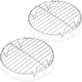 7½ Inch Cooking Rack Round, Stainless Steel Round Rack for Cooking Cooling Steaming Baking, Fit Air Fryer Pot Pressure Cooker, 2 Pack -Oven Safe, Silver