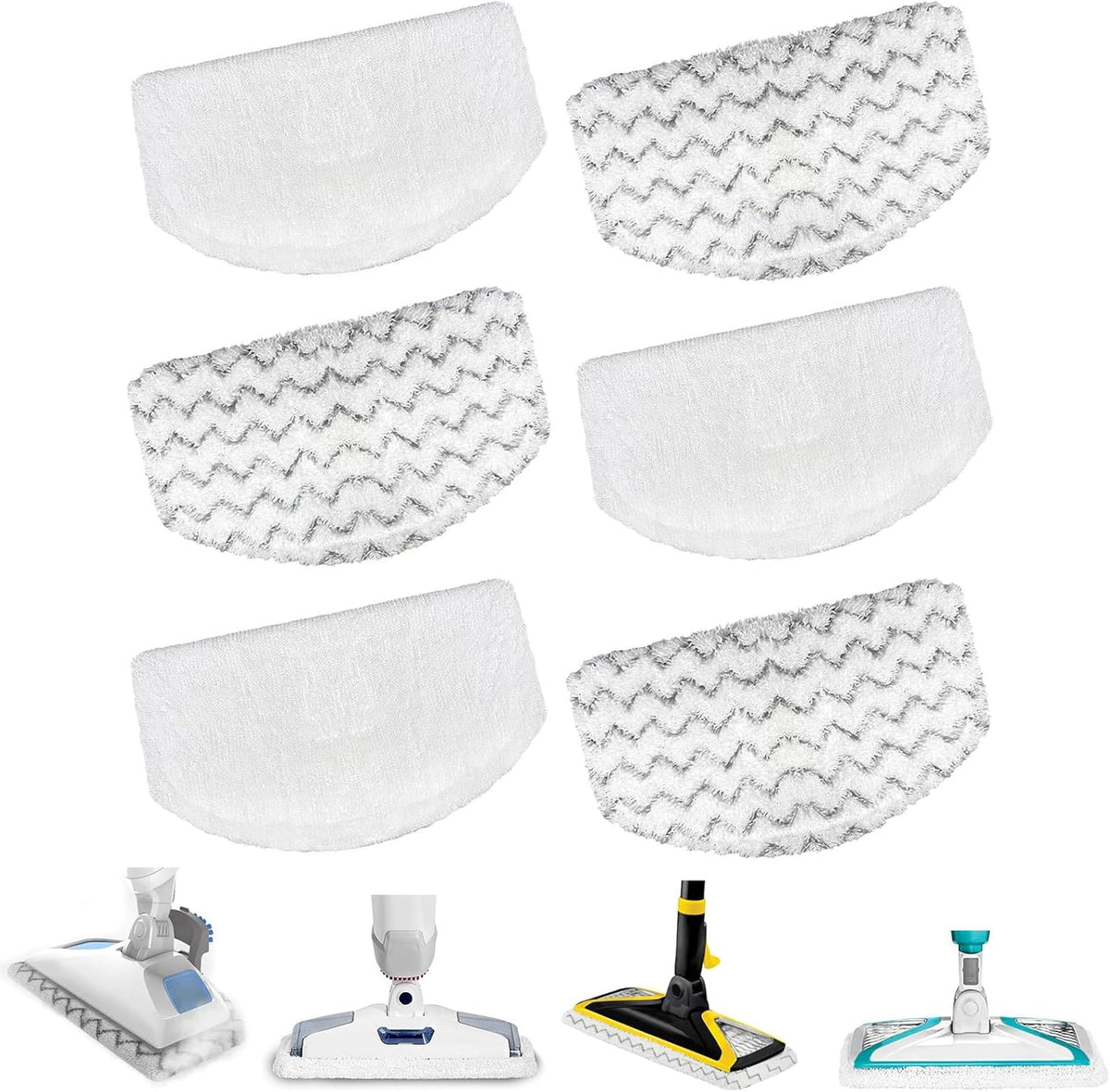 6 Pack 1940 1806 2685A Steam Mop Pads For Bissell Powerfresh Steam Mop Deluxe Pet Lift-Off Plus Slim Scrubbing Steam Mop Replacement Pad. 1940A 2814 1544A 2075A Power Fresh Steamer Pad Refill Washable