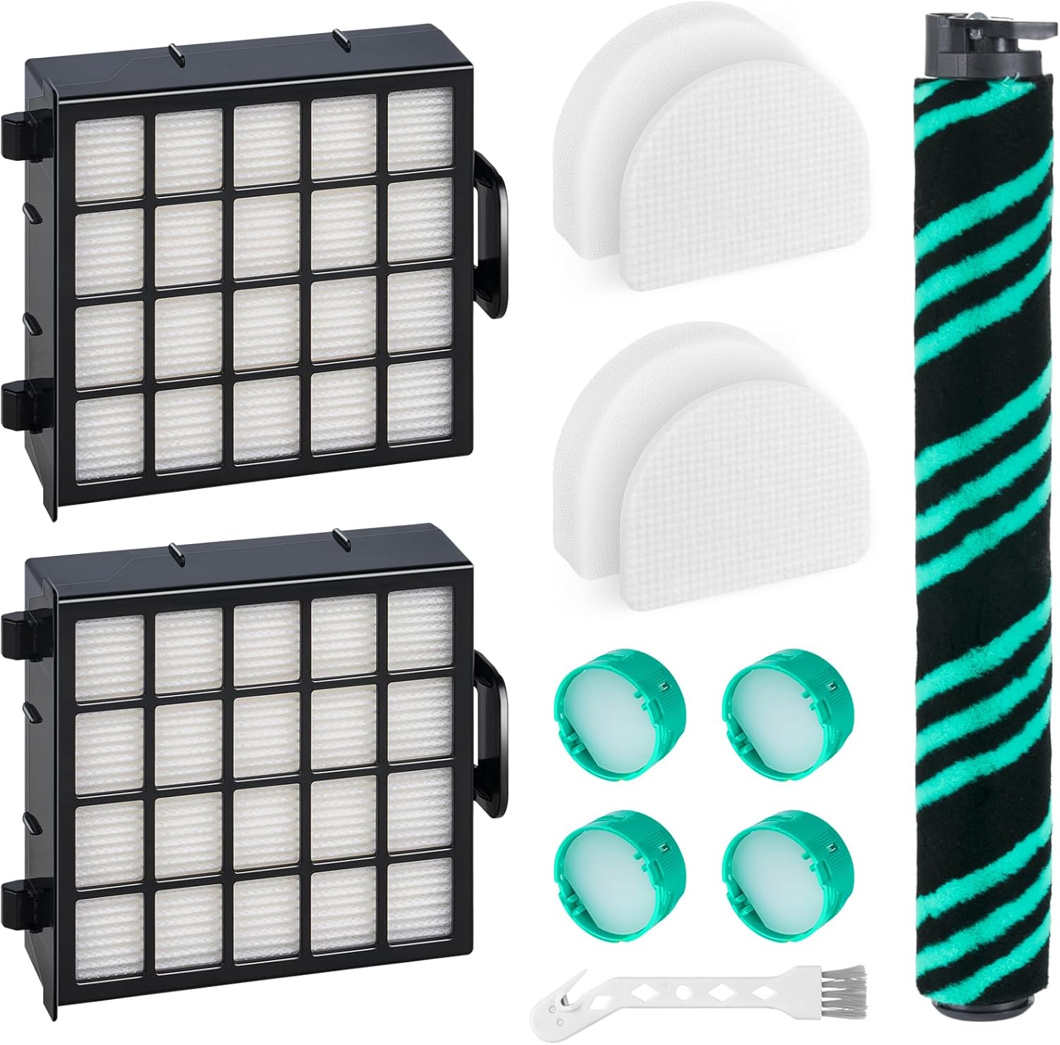 AZ4002 Replacement Accessories for Shark AZ4000 AZ4000C AZ4002 AZ4002W POWERDETECT Upright Vacuum Cleaner, 1 Brushroll, 2 Filters, 4 Foam & Felt Filters, 4 Odor Neutralizer Cartridges, 12 Pack