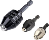 Drill Bit Adapter with 1/4 Hex Shank - 3Pcs Small Drill Chuck Extension for Impact Driver (0.6-8mm,0.3-3.6mmX2)