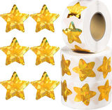 1500 PCS Holographic Gold Star Stickers for Kids Reward, Self Adhesive Sparkly Foil Star Stickers for Behavior Chart, Student Planner and School Classroom Teacher Supplies (1" Each)