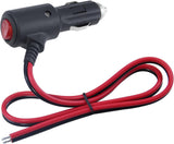 12V Fused Replacement Cigarette Lighter Male Plug with On Off Switch - 2FT 12Volt 15amp Cigarette Lighter Plug with Leads and Led Lights, 16AWG Cigarette Plug for Car Cooler,Cb Radio, Air Compressor