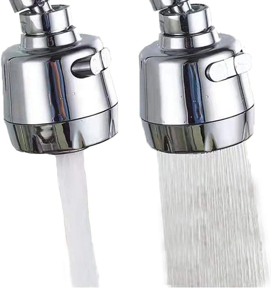 360° Swivel Kitchen Sink Faucet Aerator Faucet Sprayer Attachment Tap Aerator Faucet Nozzle Faucet Head 55/64'' Female Thread for Kitchen, Bathroom Faucet (Shorter Style 1PC,Adapter Included)