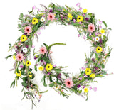 6.5 Ft Spring Summer Flower Vine Garlands Artificial Wildflower Wisteria Lavender Daisy Garland Not Withering Floral Wreath Garland All Year Round Home Decor for Indoor Outdoor Home Wedding Arch