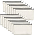 15 Pack Blank Cotton Canvas DIY Craft Zipper Bags Pouches Pencil Case for Makeup Cosmetic Toiletry Stationary Storage