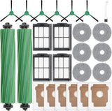 25 Pcs Replacement Parts for iRobot Roomba Plus 405 Combo/505 Combo /507 Combo Robot Vacuum Cleaner, include 2 Main Brushes, 6 Dust Bags, 6 Mop Pads, 4 Filters, 6 Side Brushes and 1 Cleaning Tool