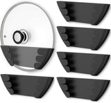 Universal Pot Lid Organizer for Cabinet - Upgraded Patented  6 Pack Pan Lids Organizers Inside Door Wall Mount Pots Top Storage Rack Holder Kitchen, Fits 6" to 13" (Black)