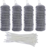 40 Pieces Lint Traps Stainless Steel Washing Machine Lint Snare Traps Laundry Mesh Washer Hose Filter with 40 Pcs Cable Ties