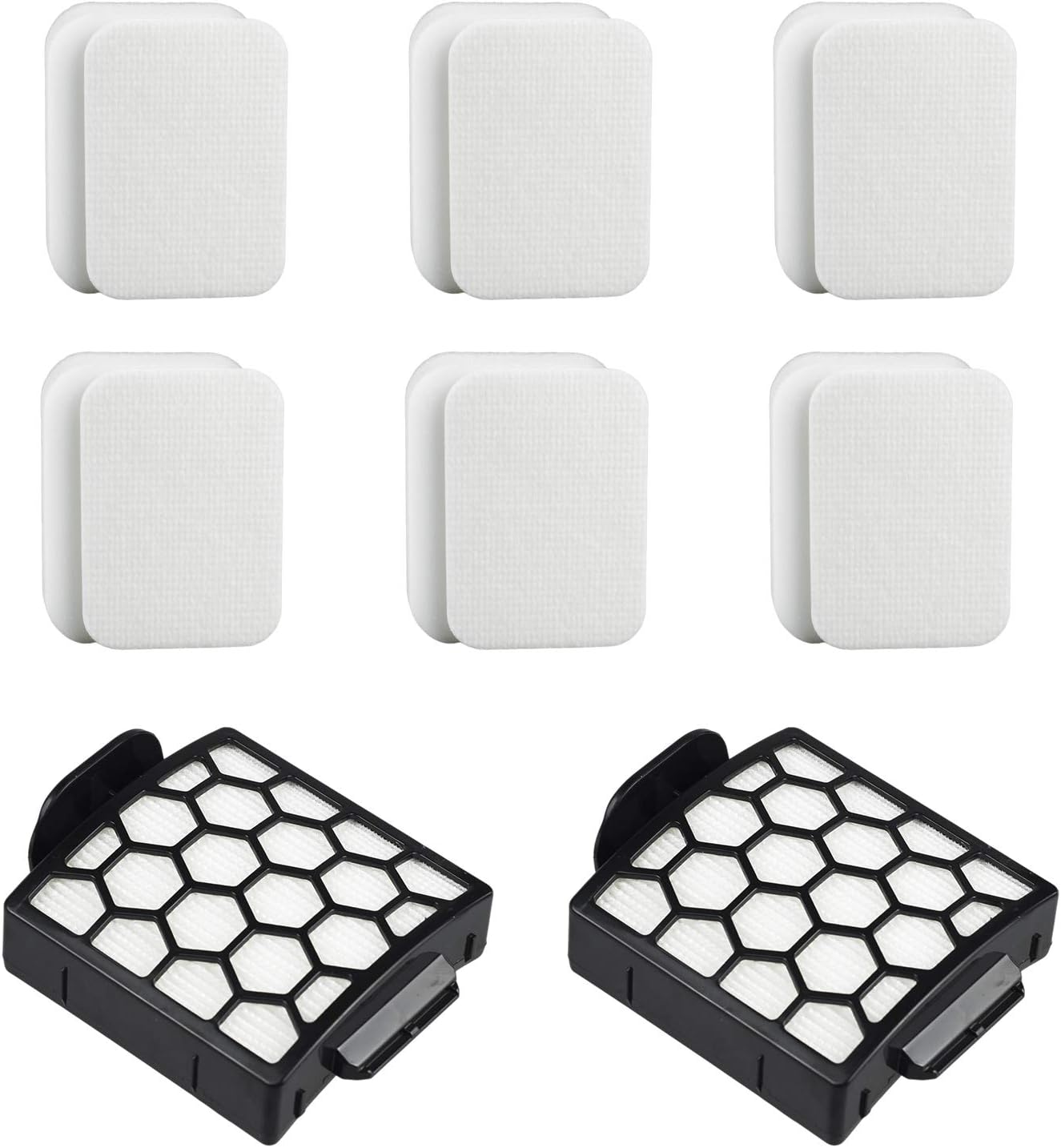 6 Foam Filter + 2 Hepa Filter Replacement for Shark ZU62 ZU60 NV255 NV150 NV251 NV151 Navigator Rotator Pet Pro Upright Vacuum Part 1238FT60 1239FT60