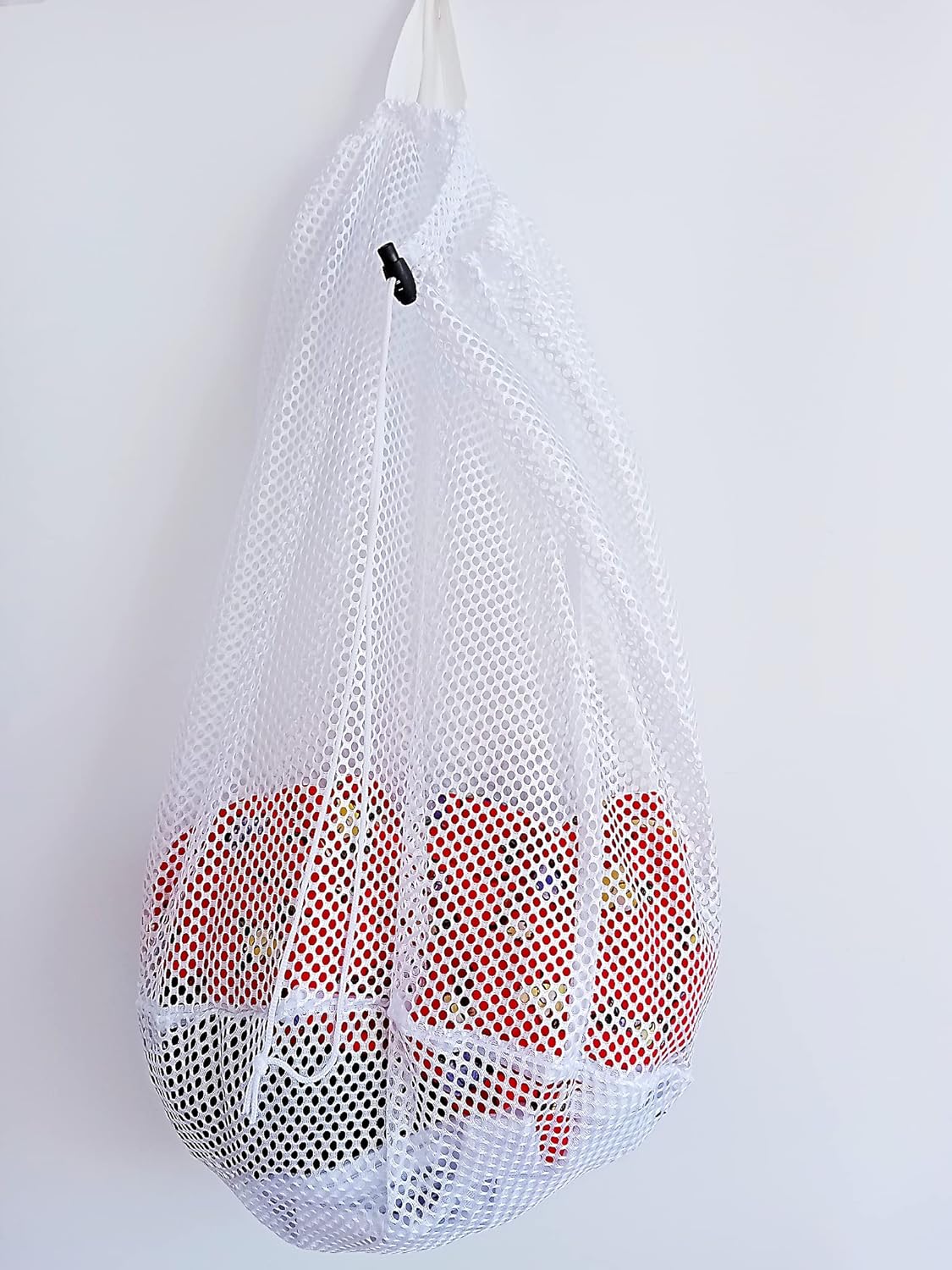 Small Commercial Mesh Laundry Bag with Handle and Drawstring for Dormitory, Travelling, College,Apartment, Camping, RV, Machine Washable, Hanging Mesh Bag,20×17inc