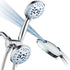 AquaCare As-Seen-On-TV High Pressure 48-setting Rain & Handheld 3-way Shower Head Combo - Anti-clog Nozzles/Tub, Tile & Pet Power Wash/Extra Long 6 ft. Hose/All Chrome Finish