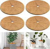 4pcs Coconut Fiber Mulch Ring Tree Plant Protector Mat, 11.8 Inch Natural Coco Coir Tree Mulch Ring Plant Pot Soil Cover, Tree Rings Disc Plant Cover for Indoor Outdoor Plants, Landscaping