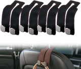 Headrest Hooks for Car Car Seat Hooks for Headrest,2026 Hooks for Purses and Bags Cute Car Purse Holder,Twinhook Leather Car Headrest Hangers Seat Back Organizers for Travel (Black*4)