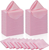 50 Pieces Light Pink Satin Napkins - 12x12 Inches Cloth Napkins, Square Satin Fabric Napkin Set - Soft & Reusable Table Napkins for Wedding Dinner Party Lunch Banquet Restaurant Decoration