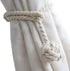 4 Pack Curtain Tiebacks - Heavy Duty Curtain Rope Tieback, Handmade Rural Decorative Curtain Holdbacks (Beige)