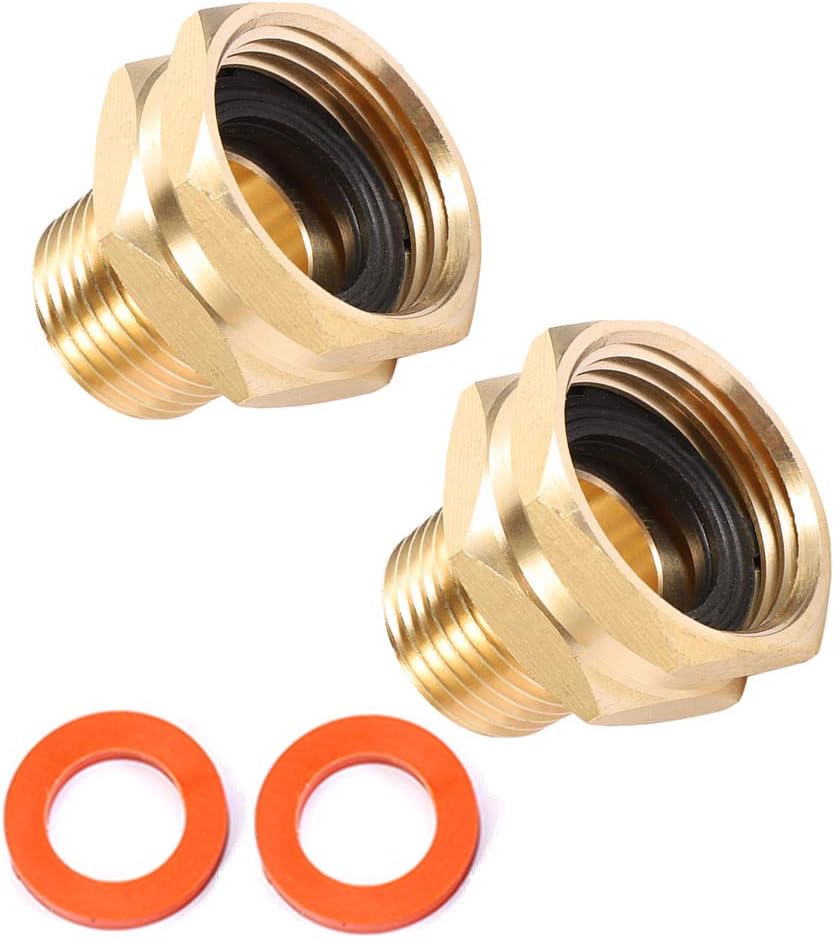 Brass Garden Hose Adapter, 3/4' GHT Female x 1/2' NPT Male Connector, 2pcs
