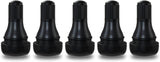 TR412 Rubber Snap-in Short Black Tire Valve Stem for Tubeless 0.453 Inch 11.5mm Rim Holes on Standard Vehicle Tires (5pcs/Bag)