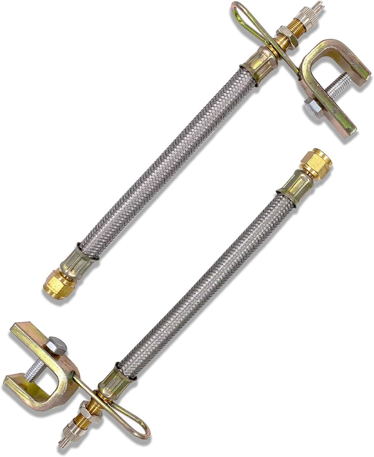 2 pcs 7"/180mm Metal Valve Stem Extenders, Universal Valve Stem Extensions Made of EPDM Rubber, Fit for Heavy Vehicles, Silver