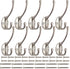 10 Pack Dual Coat Hooks Wall Mounted with 40 Screws Retro Double Hooks Utility Silvery Hooks for Coat, Scarf, Bag, Towel, Key, Cap, Cup, Hat (Silvery)