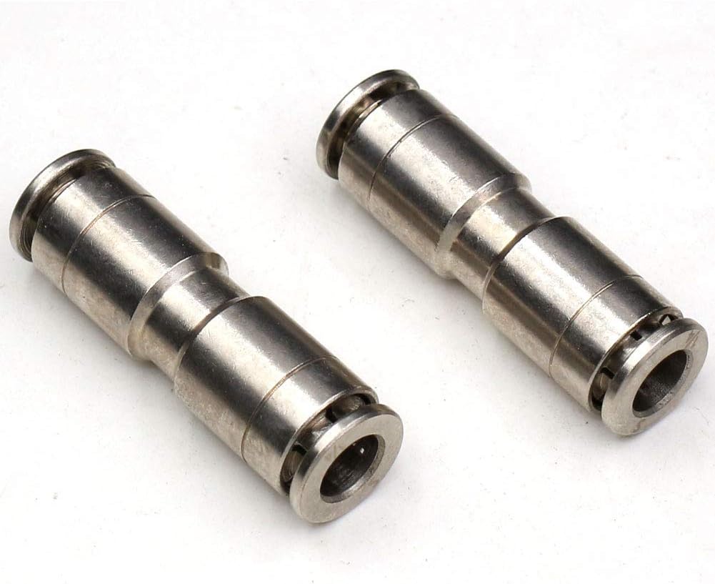 1/4 Union Straight Push to connect fittings Stainless Steel Pneumatic Push Connectors, 1/4" x 1/4" OD Tube Quick Connect Fittings Air Line Fittings for 1/4 inch Tube 2Pack