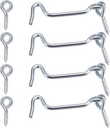 4Pcs 1.5 inches Cabin Hook Eye Latch Gate Door Swivel Window Door Hook with Mounting Screws