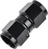 6AN Female to 6AN Female Straight Swivel Coupler Union Fitting Adapter Aluminum Black