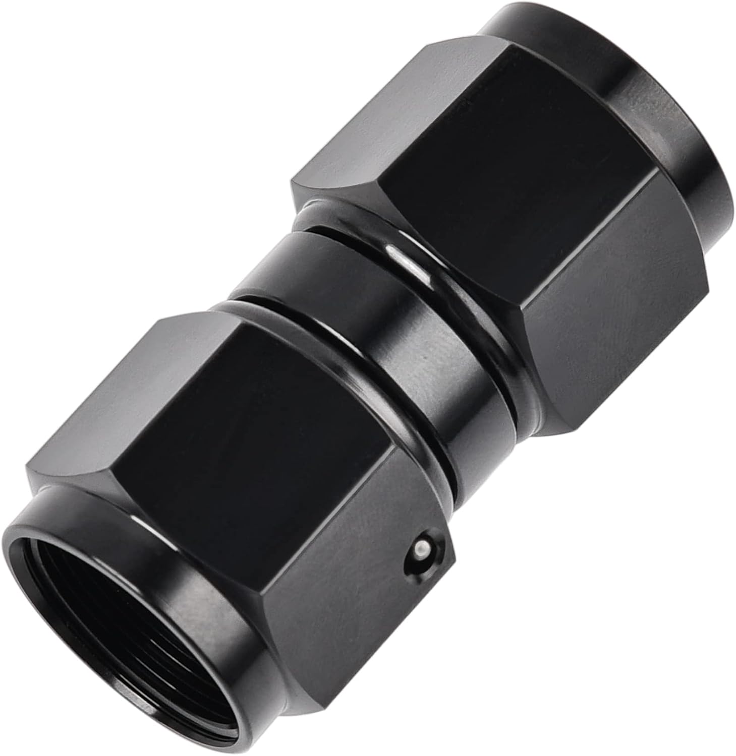 6AN Female to 6AN Female Straight Swivel Coupler Union Fitting Adapter Aluminum Black