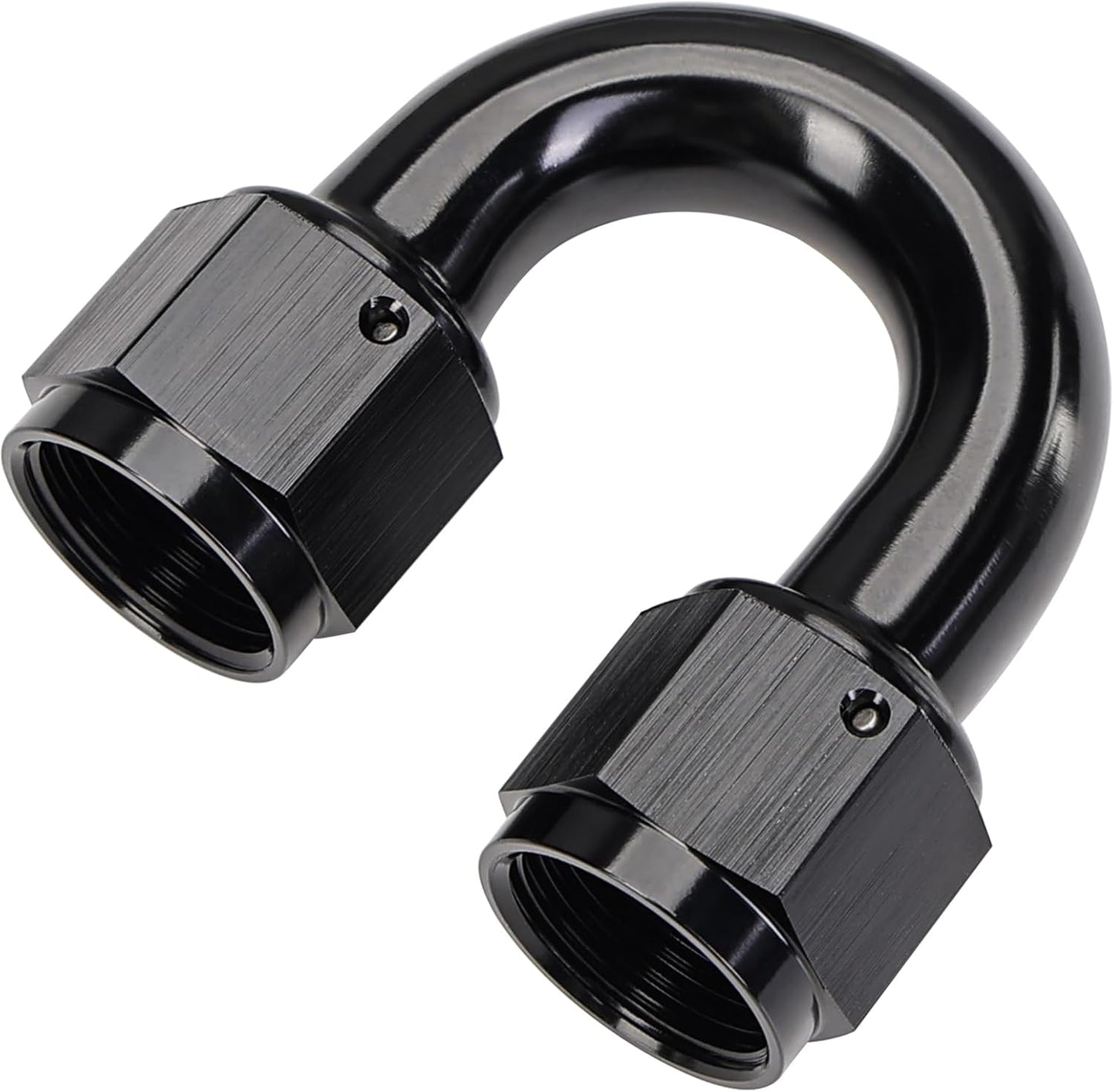 6AN Female to 6AN Female 180 Degree Swivel Coupler Union Fitting Adapter Aluminum Black