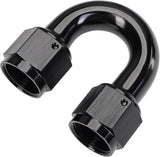 6AN Female to 6AN Female 180 Degree Swivel Coupler Union Fitting Adapter Aluminum Black