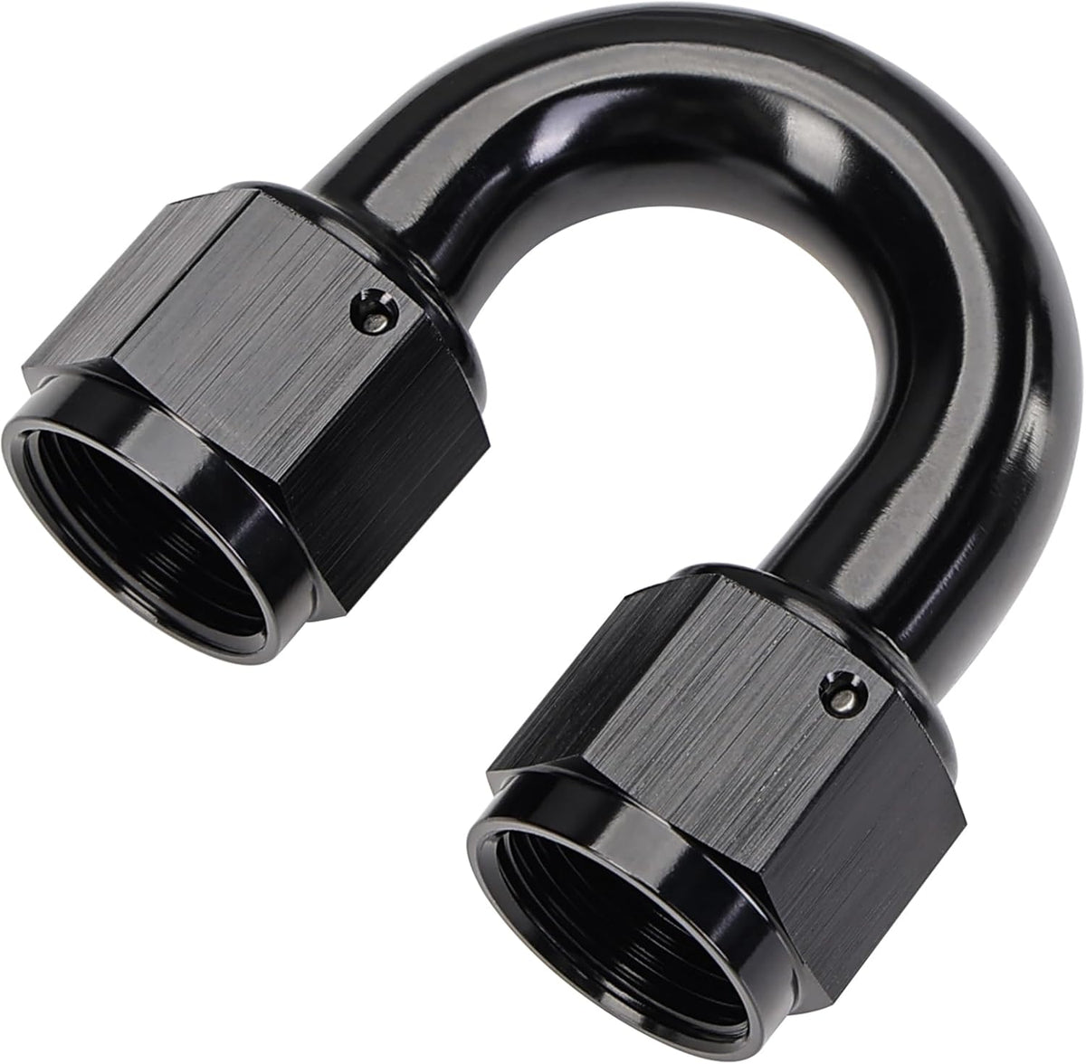 6AN Female to 6AN Female 180 Degree Swivel Coupler Union Fitting Adapter Aluminum Black