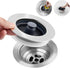 3 in 1 Kitchen Sink Drain Strainer, Stainless Steel Wrapped Shell Drain Stopper Combo, Pop Up Sink Stopper, Anti-Clogging Basket Strainer with Handle for US Standard 3-1/2" Drain