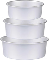 Round Cake Pan Set of 3 (6 x 3 inch/8 x 3 inch/10 x 3 inch), Aluminum Baking Pans for Layer Cakes, Heavy Duty Non-Stick, Evenly Baking Tools for Home Kitchen, Birthday Wedding Anniversary