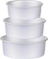 Round Cake Pan Set of 3 (6 x 3 inch/8 x 3 inch/10 x 3 inch), Aluminum Baking Pans for Layer Cakes, Heavy Duty Non-Stick, Evenly Baking Tools for Home Kitchen, Birthday Wedding Anniversary