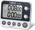 Digital Kitchen Cooking Timer, Dual Count Up & Down with Magnetic Back, Large Display, Adjustable Volume and Flashing Alarm Light, ON/Off Switch Stopwatch, Battery Included