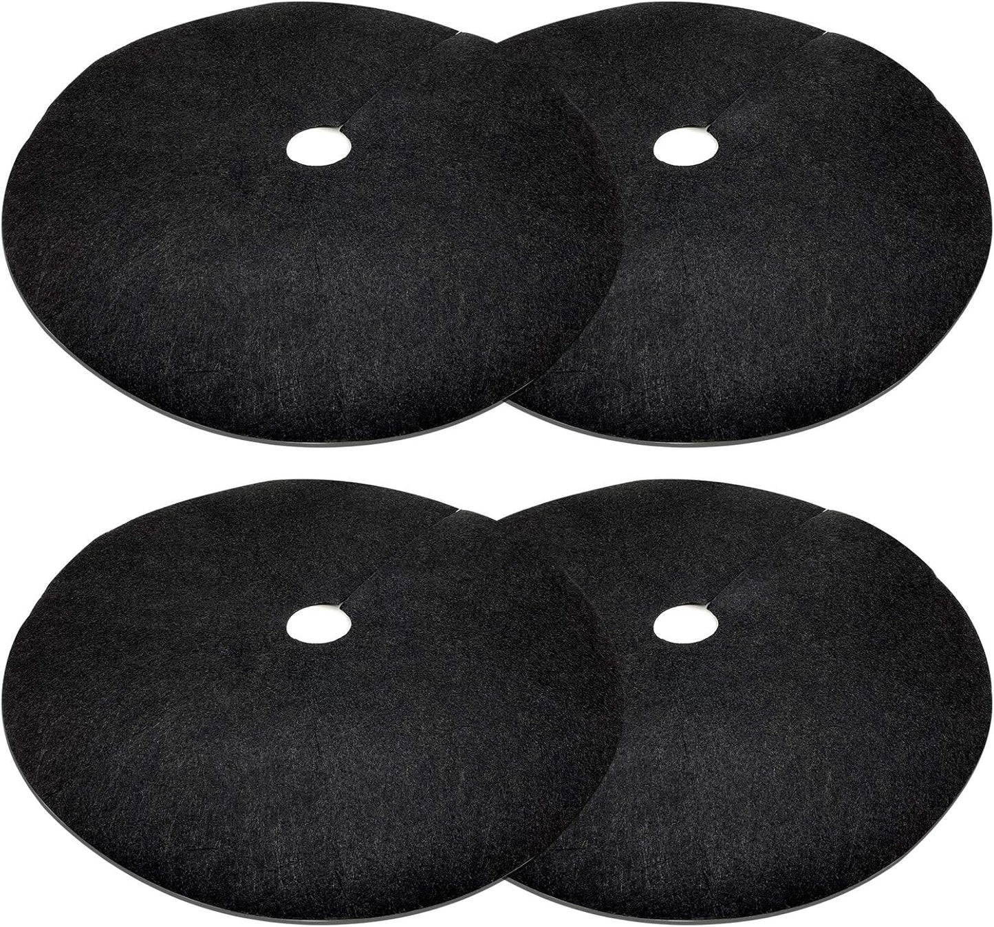 4 Pack 32.3 Inch Non-Woven Tree Mulch Ring - Degradable Tree Protector Mat, Reusable Tree Weed Barrier Mat for Weed Control Root Protection