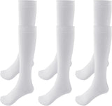 3 Pairs School Uniform Cotton Knee High Socks Athletic Sports Soccer Socks Tube Sock for Girls and Boys